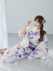 画像11: 【即日発送】白地xパープルグラデーション浴衣 OBI-hira-100-ok-8-PLxLPL / HIMO-900-yn-4-GYxGY / HEKO-800-sb-5-WH / YA-1023-wk-BL / GETA-02-ok-6-PL/ [YMT] (11)
