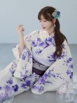画像14: 【即日発送】白地xパープルグラデーション浴衣 OBI-hira-100-ok-8-PLxLPL / HIMO-900-yn-4-GYxGY / HEKO-800-sb-5-WH / YA-1023-wk-BL / GETA-02-ok-6-PL/ [YMT] (14)