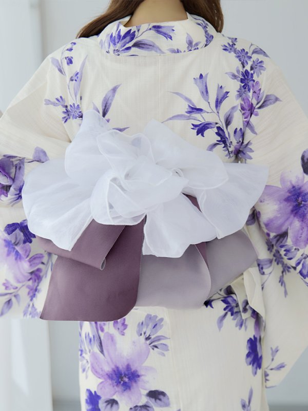 画像17: 【即日発送】白地xパープルグラデーション浴衣【浴衣３点セット 浴衣/帯/下駄】[YMT] (17)