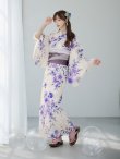 画像7: 【即日発送】白地xパープルグラデーション浴衣 OBI-hira-100-ok-8-PLxLPL / HIMO-900-yn-4-GYxGY / HEKO-800-sb-5-WH / YA-1023-wk-BL / GETA-02-ok-6-PL/ [YMT] (7)