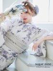 画像1: 【即日発送！】可憐なニュアンスパープル鈴蘭浴衣 siwa38 / HIMO-900-yn-4-GYxGY / YA-953-kn-BL / HEKO-800-sb-5-W / GETA-02-ok-2-IV [YMT] (1)