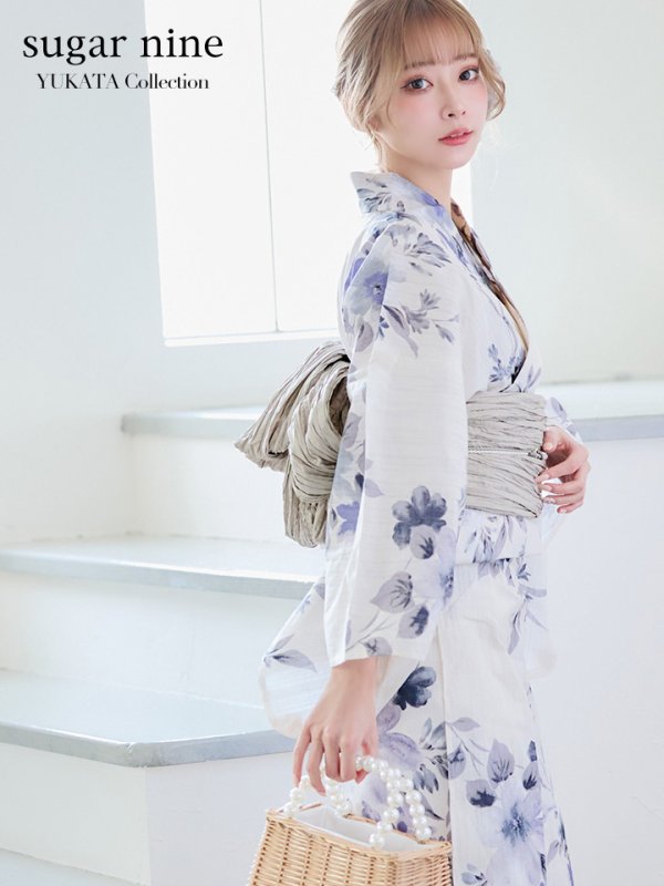 画像3: 【即日発送！】可憐なニュアンスパープル鈴蘭浴衣 【浴衣３点セット 浴衣/帯/下駄】[YMT] (3)