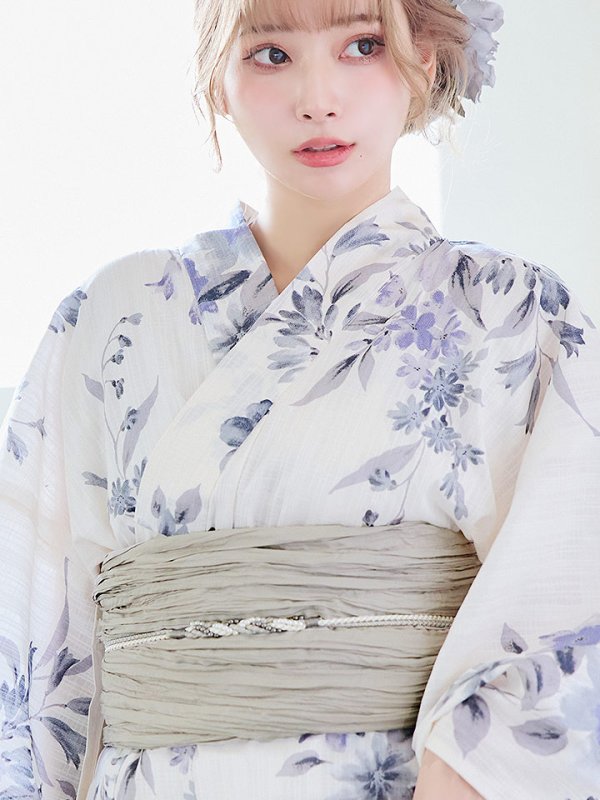 画像5: 【即日発送！】可憐なニュアンスパープル鈴蘭浴衣 【浴衣３点セット 浴衣/帯/下駄】[YMT] (5)