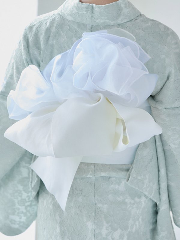 画像6: 【即日発送】ダスティーミントのレース浴衣【浴衣３点セット 浴衣/帯/下駄】[YMT] (6)