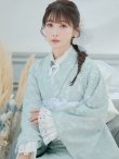 画像12: 【即日発送】ダスティーミントのレース浴衣【浴衣３点セット 浴衣/帯/下駄】[YMT] (12)