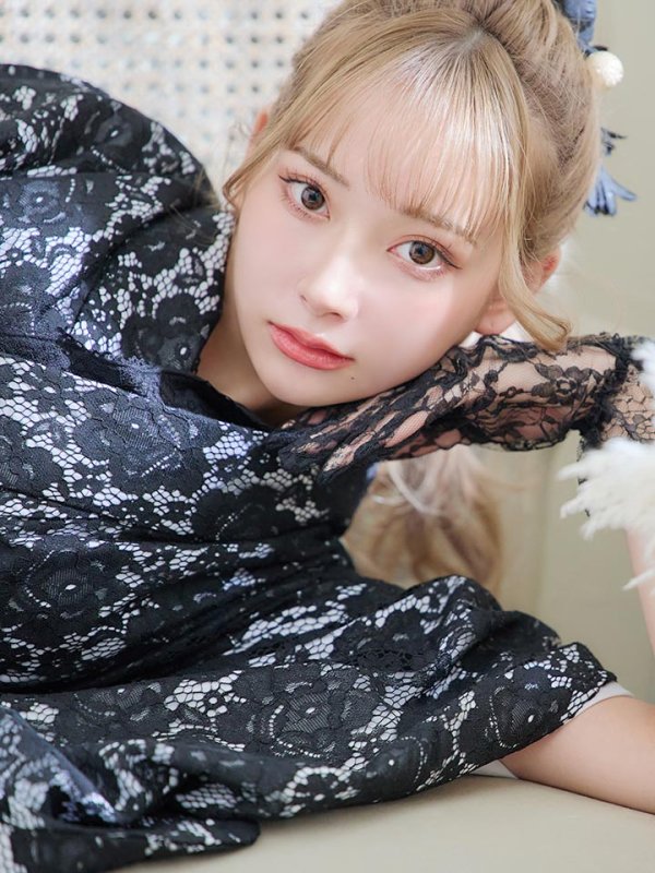 画像17: 【即日発送】ブラックレース浴衣 【浴衣３点セット 浴衣/帯/下駄】[YMT] (17)