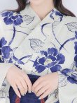 画像6: 水彩椿の綺麗系浴衣 OBI-siwa-200-kj-12-DKBL / HIMO-900-yn-4-GYxGY / YA-947-kj-BL / HEKO-800-sb-5-W / GETA-02-ok-3-LBL /yo  [YMT] (6)