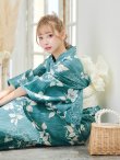 画像12: 【予約/5月中旬発送予定】【浴衣】アクアブルー椿浴衣  OBI-siwa-200-kj-13-OW / HIMO-900-yn-6-MI / YA-1081-kj-BL / HEKO-800-sb-5-W / GETA-02-ok-3-LBL [YMT] (12)