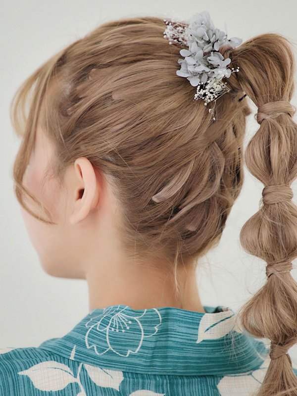 画像6: 【即日発送】【浴衣】アクアブルー椿浴衣 【浴衣３点セット 浴衣/帯/下駄】[YMT] (6)