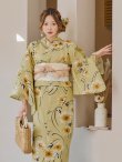 画像6: 【即日発送】くすみイエローマーガレット浴衣 OBI-siwa-200-kj-13-OW / HIMO-900-yn-7-MOC / HEKO-800-sb-3-BR / YA-68-kn-YEBE / GETA-01-kj-3-IV/ [YMT] (6)