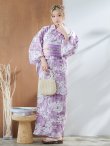 画像4: 【即日発送】モーブパープル×ホワイトダリア浴衣 OBI-g-500-kj-2-P / HIMO-900-yn-4-GYxGY / HEKO-800-sb-5-WH / YA-68-kn-PL / GETA-01-kj-3-IV/ [YMT] (4)