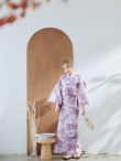 画像5: 【即日発送】モーブパープル×ホワイトダリア浴衣 OBI-g-500-kj-2-P / HIMO-900-yn-4-GYxGY / HEKO-800-sb-5-WH / YA-68-kn-PL / GETA-01-kj-3-IV/ [YMT] (5)