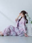 画像2: 【即日発送】モーブパープル×ホワイトダリア浴衣 OBI-g-500-kj-2-P / HIMO-900-yn-4-GYxGY / HEKO-800-sb-5-WH / YA-73-kn-MVPL / YA-68-kn-PL / GETA-01-kj-3-IV/ [YMT] (2)