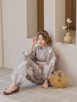 画像9: 【即日発送】グレージュ線画フラワー浴衣 OBI-siwa-200-kj-8-P / HIMO-900-yn-7-MOC / HEKO-800-sb-5-WH / YA-1079-kj-7-W / GETA-01-kj-7-P/ [YMT] (9)
