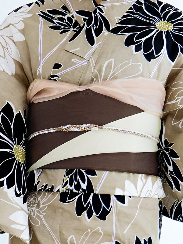 画像15: 【即日発送】レトロモダンマーガレット浴衣【浴衣３点セット 浴衣/帯/下駄】[YMT] (15)