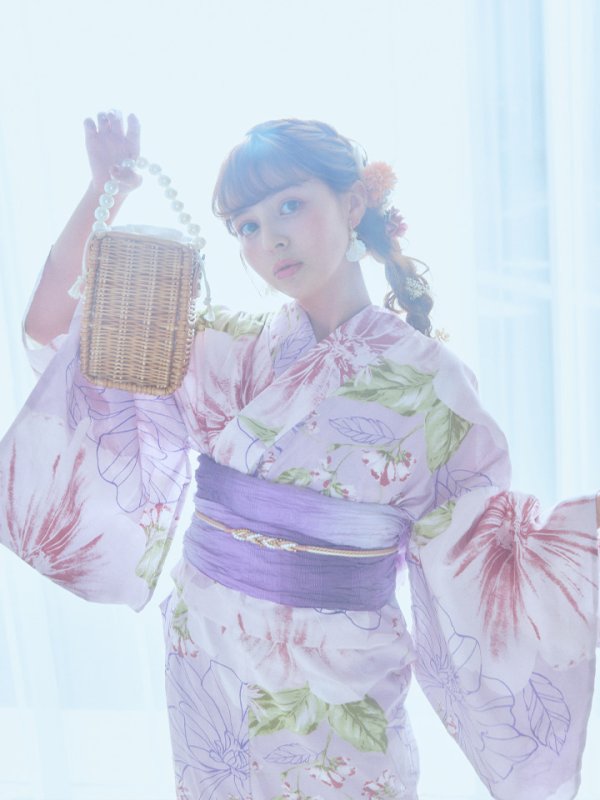 画像11: 【即日発送】ニュアンス朝顔ピンク浴衣【浴衣３点セット 浴衣/帯/下駄】[YMT] (11)