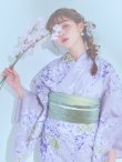画像2: 【即日発送】くすみパープル藤の花浴衣 OBI-g-500-kj-6-GR / HIMO-900-yn-5-IV / HEKO-800-sb-5-WH / YA-1029-wk-MVPL / GETA-01-kj-7-P/ [YMT] (2)