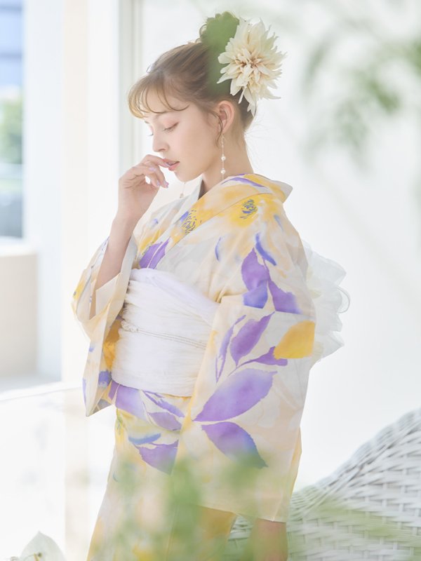 画像11: 【即日発送】鮮やか×大柄フラワー浴衣【浴衣３点セット 浴衣/帯/下駄】[YMT] (11)