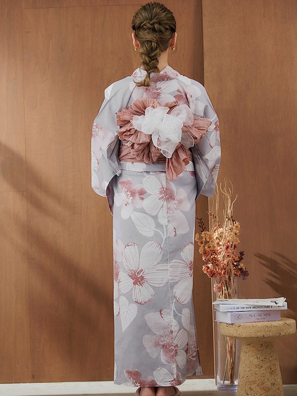 画像15: 【即日発送】シック大人フラワー浴衣【浴衣３点セット 浴衣/帯/下駄】[YMT] (15)
