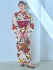 画像4: 【即日発送】モダン椿浴衣 OBI-siwa-202-ok-10-R / HIMO-902-kj-2-MUS / HEKO-800-sb-5-WH / YA-1026-kn-R / GETA-02-ok-7-R/ [YMT] (4)