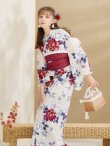 画像11: 【即日発送】ホワイト×レッド牡丹浴衣 OBI-siwa-202-ok-10-R / HIMO-902-kj-5-RosePK / HEKO-800-sb-5-WH / YA-72-kn-R / GETA-02-ok-7-R/ [YMT] (11)