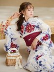 画像20: 【即日発送】ホワイト×レッド牡丹浴衣 OBI-siwa-202-ok-10-R / HIMO-902-kj-5-RosePK / HEKO-800-sb-5-WH / YA-72-kn-R / GETA-02-ok-7-R/ [YMT] (20)