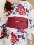 画像24: 【即日発送】ホワイト×レッド牡丹浴衣 OBI-siwa-202-ok-10-R / HIMO-902-kj-5-RosePK / HEKO-800-sb-5-WH / YA-72-kn-R / GETA-02-ok-7-R/ [YMT] (24)