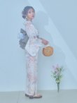 画像2: 【即日発送】ホワイトベージュ紫陽花浴衣 OBI-siwa-202-ok-8-GY / HIMO-900-yn-5-IV / HEKO-800-sb-5-WH / YA-1024-wk-BE / GETA-02-ok-2-IV/ [YMT] (2)