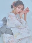 画像11: 【即日発送】ホワイトベージュ紫陽花浴衣 OBI-siwa-202-ok-8-GY / HIMO-900-yn-5-IV / HEKO-800-sb-5-WH / YA-1024-wk-BE / GETA-02-ok-2-IV/ [YMT] (11)