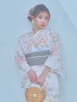 画像8: 【即日発送】ホワイトベージュ紫陽花浴衣 OBI-siwa-202-ok-8-GY / HIMO-900-yn-5-IV / HEKO-800-sb-5-WH / YA-1024-wk-BE / GETA-02-ok-2-IV/ [YMT] (8)