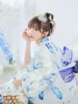 画像1: 【即日発送】大理石×フェザー柄浴衣 OBI-g-500-kj-10-BL / HIMO-900-yn-5-IV / HEKO-800-sb-5-WH / YA-1081-kj-WPG / GETA-02-ok-3-LBL/ [YMT] (1)