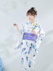 画像10: 【即日発送】大理石×フェザー柄浴衣 OBI-g-500-kj-10-BL / HIMO-900-yn-5-IV / HEKO-800-sb-5-WH / YA-1081-kj-WPG / GETA-02-ok-3-LBL/ [YMT] (10)