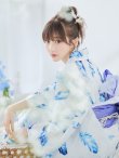 画像16: 【即日発送】大理石×フェザー柄浴衣 OBI-g-500-kj-10-BL / HIMO-900-yn-5-IV / HEKO-800-sb-5-WH / YA-1081-kj-WPG / GETA-02-ok-3-LBL/ [YMT] (16)