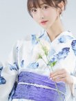 画像18: 【即日発送】大理石×フェザー柄浴衣 OBI-g-500-kj-10-BL / HIMO-900-yn-5-IV / HEKO-800-sb-5-WH / YA-1081-kj-WPG / GETA-02-ok-3-LBL/ [YMT] (18)