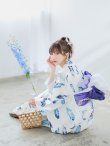 画像7: 【即日発送】大理石×フェザー柄浴衣 OBI-g-500-kj-10-BL / HIMO-900-yn-5-IV / HEKO-800-sb-5-WH / YA-1081-kj-WPG / GETA-02-ok-3-LBL/ [YMT] (7)