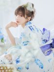 画像9: 【即日発送】大理石×フェザー柄浴衣 OBI-g-500-kj-10-BL / HIMO-900-yn-5-IV / HEKO-800-sb-5-WH / YA-1081-kj-WPG / GETA-02-ok-3-LBL/ [YMT] (9)