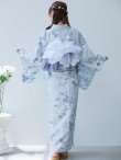 画像14: 【即日発送】クラシカルローズブルー浴衣【浴衣３点セット 浴衣/帯/下駄】[YMT] (14)