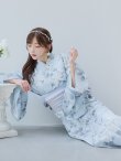 画像7: 【即日発送】クラシカルローズブルー浴衣【浴衣３点セット 浴衣/帯/下駄】[YMT] (7)