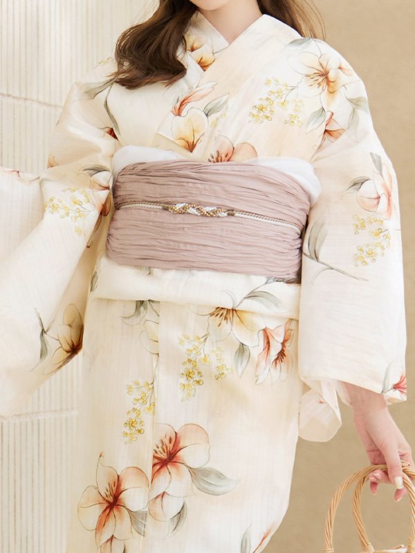 画像20: 【即日発送】アイボリーフラワー浴衣【浴衣３点セット 浴衣/帯/下駄】[YMT] (20)