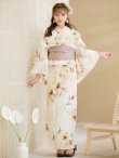 画像4: 【即日発送】アイボリーフラワー浴衣 OBI-siwa-202-ok-1-BE / HIMO-900-yn-7-MOC / HEKO-800-sb-5-WH / YA-1029-wk-P / GETA-02-ok-4-MOC/ [YMT] (4)
