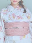 画像21: 【即日発送】水彩ピンクフラワー浴衣 OBI-siwa-200-kj-8-P / HIMO-907-wk-W/ HEKO-800-sb-5-WH / YA-1024-wk-P / GETA-02-ok-5-P/ [YMT] (21)