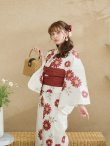 画像15: 【即日発送】レッドフラワーモダン浴衣 OBI-siwa-200-kj-10-TRC / HIMO-902-kj-3-TRC / HEKO-800-sb-5-WH / YA-1026-kn-R / GETA-02-ok-8-RoseP/ [YMT] (15)