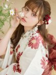 画像1: 【即日発送】レッドフラワーモダン浴衣 OBI-siwa-200-kj-10-TRC / HIMO-902-kj-3-TRC / HEKO-800-sb-5-WH / YA-1026-kn-R / GETA-02-ok-8-RoseP/ [YMT] (1)