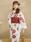 画像3: 【即日発送】レッドフラワーモダン浴衣 OBI-siwa-200-kj-10-TRC / HIMO-902-kj-3-TRC / HEKO-800-sb-5-WH / YA-1026-kn-R / GETA-02-ok-8-RoseP/ [YMT] (3)