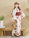 画像20: 【即日発送】レッドフラワーモダン浴衣 OBI-siwa-200-kj-10-TRC / HIMO-902-kj-3-TRC / HEKO-800-sb-5-WH / YA-1026-kn-R / GETA-02-ok-8-RoseP/ [YMT] (20)