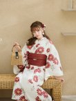 画像7: 【即日発送】レッドフラワーモダン浴衣 OBI-siwa-200-kj-10-TRC / HIMO-902-kj-3-TRC / HEKO-800-sb-5-WH / YA-1026-kn-R / GETA-02-ok-8-RoseP/ [YMT] (7)