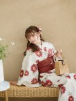画像8: 【即日発送】レッドフラワーモダン浴衣 OBI-siwa-200-kj-10-TRC / HIMO-902-kj-3-TRC / HEKO-800-sb-5-WH / YA-1026-kn-R / GETA-02-ok-8-RoseP/ [YMT] (8)