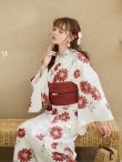 画像9: 【即日発送】レッドフラワーモダン浴衣 OBI-siwa-200-kj-10-TRC / HIMO-902-kj-3-TRC / HEKO-800-sb-5-WH / YA-1026-kn-R / GETA-02-ok-8-RoseP/ [YMT] (9)