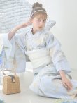 画像1: 【即日発送】アイシーリリーフラワー浴衣 OBI-siwa-202-ok-5-IV / HIMO-900-yn-5-IV / HEKO-800-sb-5-WH / YA-1079-kj-7-W / GETA-02-ok-2-IV / [YMT] (1)