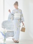 画像4: 【即日発送】アイシーリリーフラワー浴衣 OBI-siwa-202-ok-5-IV / HIMO-900-yn-5-IV / HEKO-800-sb-5-WH / YA-1079-kj-7-W / GETA-02-ok-2-IV / [YMT] (4)
